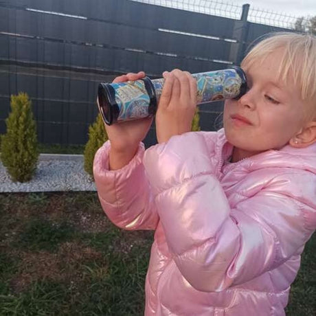 Kalejdoskop leksaksteleskop 20 cm flerfärgad