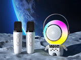 Karaokeanläggning Bluetooth-högtalare med LED och 2 trådlösa mikrofoner