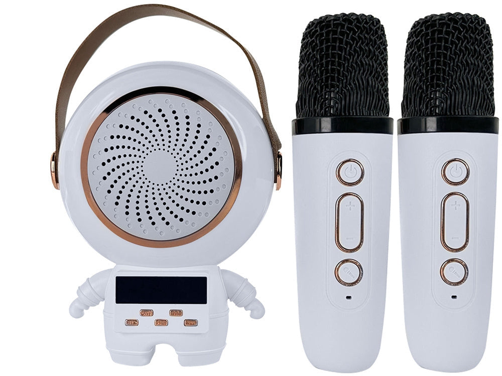 Karaokeanläggning Bluetooth-högtalare med LED och 2 trådlösa mikrofoner