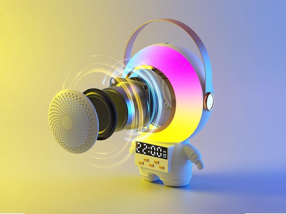 Karaokeanläggning Bluetooth-högtalare med LED och 2 trådlösa mikrofoner