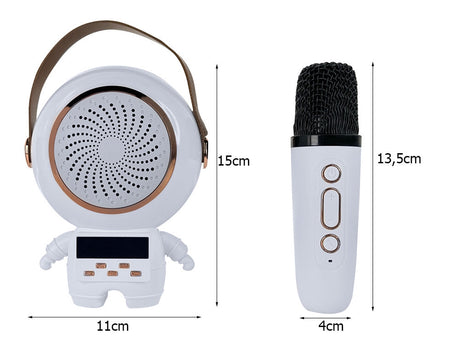 Karaokeanläggning Bluetooth-högtalare med LED och 2 trådlösa mikrofoner
