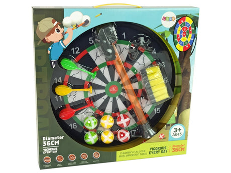 Kardborre darttavla 36 cm set med bollar, pilar och launcher