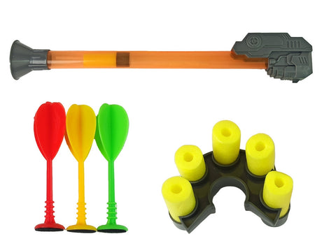 Kardborre darttavla 36 cm set med bollar, pilar och launcher