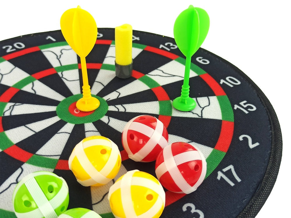 Kardborre darttavla 36 cm set med bollar, pilar och launcher
