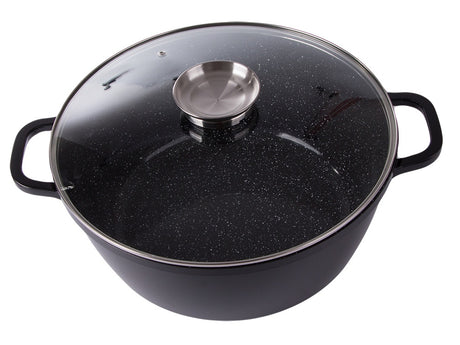 Kastrull 12,6 L med glaslock aromatiser gjuten alu non-stick