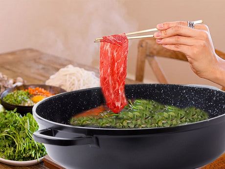 Kastrull 12,6 L med glaslock aromatiser gjuten alu non-stick