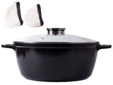 Kastrull 12,6 L med glaslock aromatiser gjuten alu non-stick