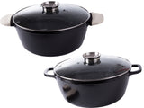 Kastrull 12,6 L med glaslock aromatiser gjuten alu non-stick