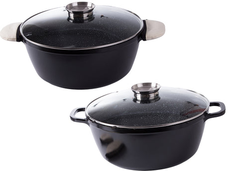 Kastrull 12,6 L med glaslock aromatiser gjuten alu non-stick
