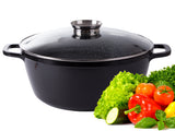 Kastrull 12,6 L med glaslock aromatiser gjuten alu non-stick