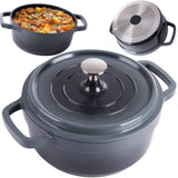 Kastrull med lock 2,2 L gjuten aluminium non-stick grå induktion