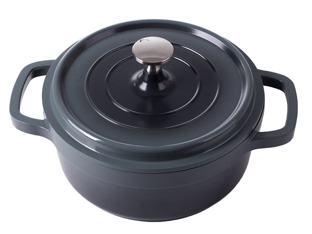 Kastrull med lock 2,2 L gjuten aluminium non-stick grå induktion