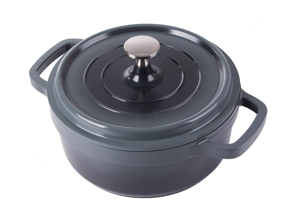 Kastrull med lock 2,2 L gjuten aluminium non-stick grå induktion