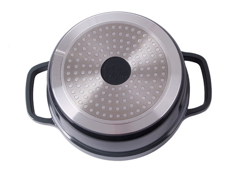 Kastrull med lock 2,2 L gjuten aluminium non-stick grå induktion