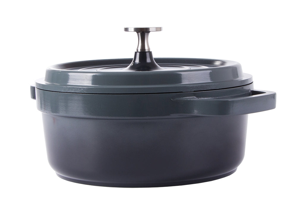 Kastrull med lock 2,2 L gjuten aluminium non-stick grå induktion