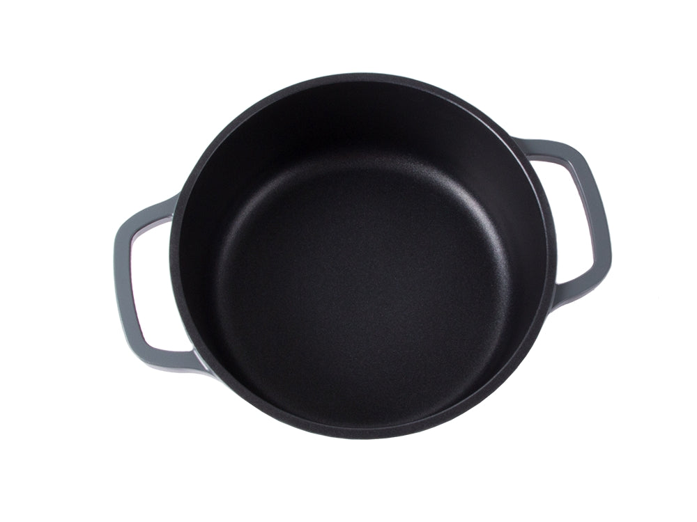 Kastrull med lock 2,2 L gjuten aluminium non-stick grå induktion