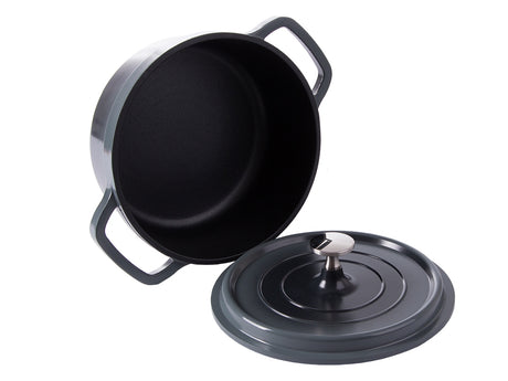 Kastrull med lock 2,2 L gjuten aluminium non-stick grå induktion