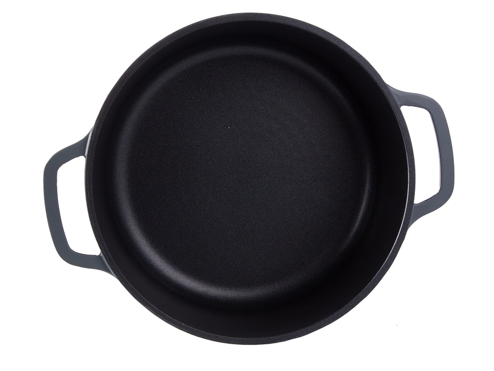 Kastrull med lock 4 L gjuten aluminium non-stick, grå, induktion/ugn