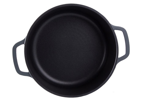 Kastrull med lock 4 L gjuten aluminium non-stick, grå, induktion/ugn