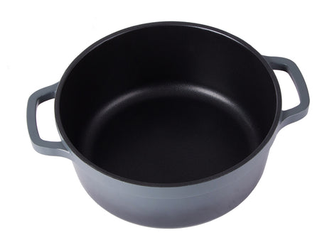Kastrull med lock 4 L gjuten aluminium non-stick, grå, induktion/ugn