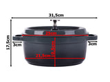 Kastrull med lock 4 L gjuten aluminium non-stick, grå, induktion/ugn
