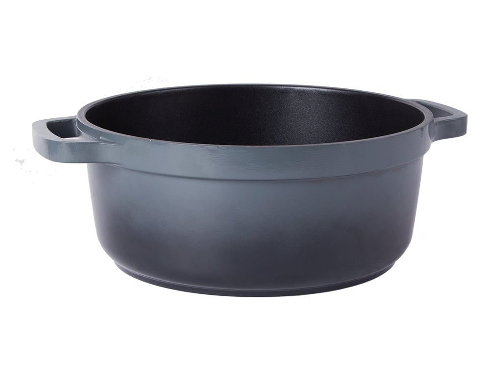 Kastrull med lock 4 L gjuten aluminium non-stick, grå, induktion/ugn