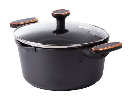 Kastrull- och grytset gjuten aluminium non-stick, för induktion, svart