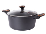 Kastrull- och grytset gjuten aluminium non-stick, för induktion, svart