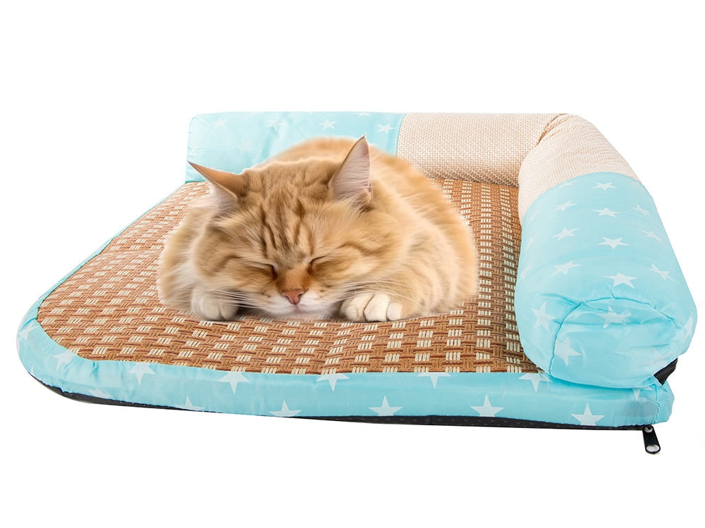 Kattbädd med klösyta storlek L 65x55 cm blandade mönster