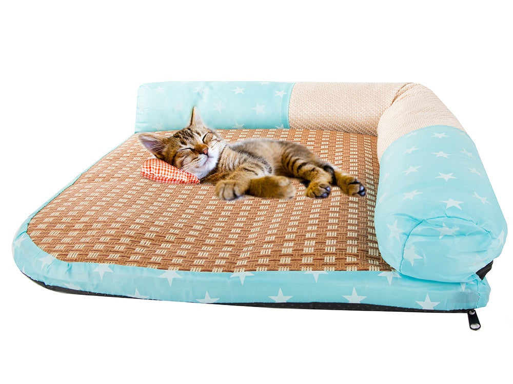 Kattbädd med klösyta storlek L 65x55 cm blandade mönster