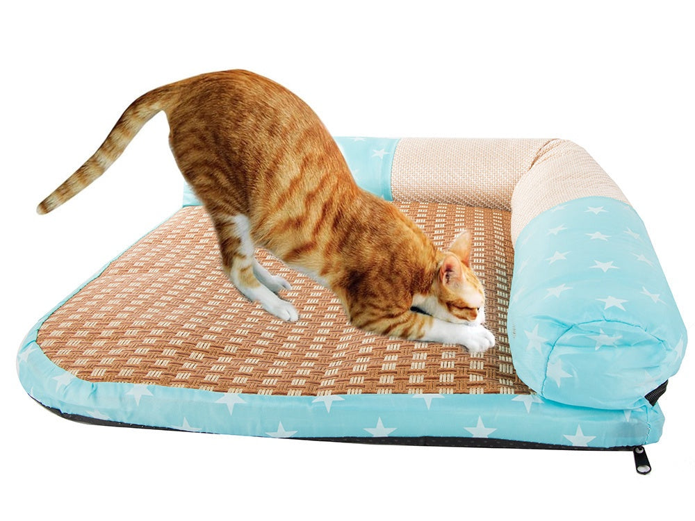 Kattbädd med klösyta storlek L 65x55 cm blandade mönster