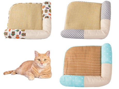 Kattbädd med klösyta storlek L 65x55 cm blandade mönster