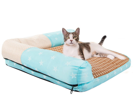 Kattbädd med klösyta storlek L 65x55 cm blandade mönster