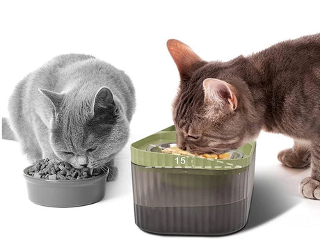 Kattfontän 3 l med metallskål 300 ml USB grön inkl filter