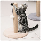 Kattklösställning torn 40 cm sisal med pom-pom, ljusbrun
