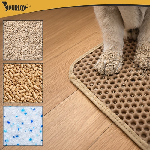 Kattlådematta 75x55 cm EVA-skum beige vattentålig halkfri