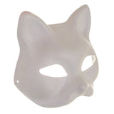 Kattmasker DIY vita i pappersmassa 10-pack med gummiband 17x18 cm
