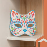 Kattmasker DIY vita i pappersmassa 10-pack med gummiband 17x18 cm