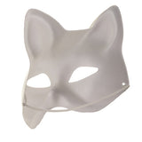 Kattmasker DIY vita i pappersmassa 10-pack med gummiband 17x18 cm