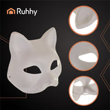 Kattmasker DIY vita i pappersmassa 10-pack med gummiband 17x18 cm