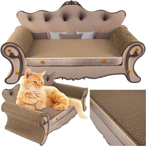 Kattsoffa klösbräda i wellpapp/MDF 60 cm, sittyta 41x28 cm