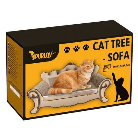 Kattsoffa klösbräda i wellpapp/MDF 60 cm, sittyta 41x28 cm