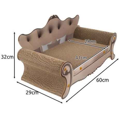 Kattsoffa klösbräda i wellpapp/MDF 60 cm, sittyta 41x28 cm