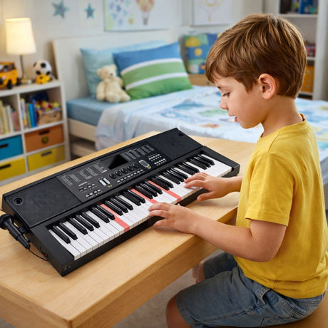 Keyboard 61 tangenter med Key Light, LCD, mikrofon & notställ, USB