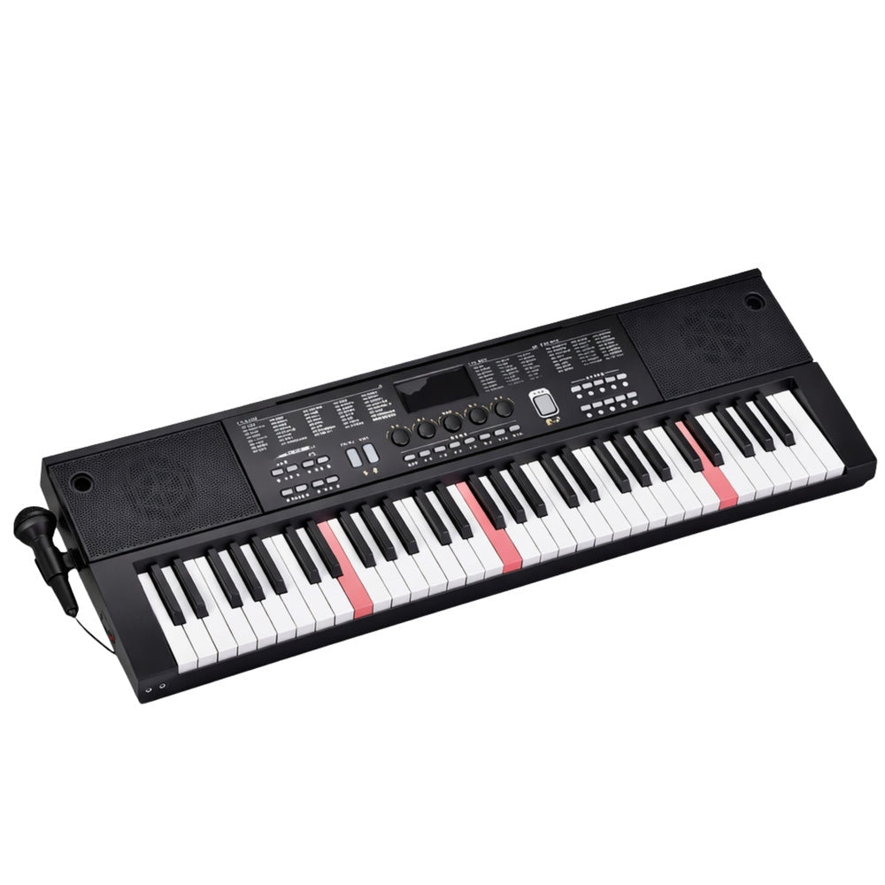 Keyboard 61 tangenter med Key Light, LCD, mikrofon & notställ, USB