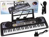 Keyboard för barn med mikrofon, svart 75 cm, ljusande tangenter 3+