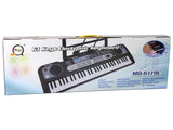 Keyboard för barn med mikrofon, svart 75 cm, ljusande tangenter 3+