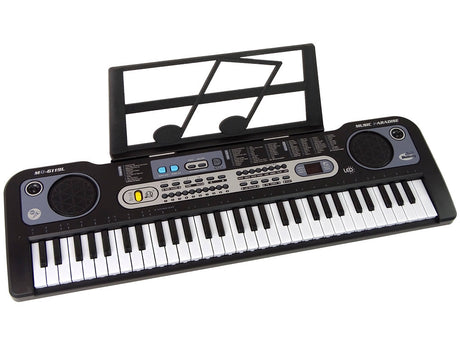 Keyboard för barn med mikrofon, svart 75 cm, ljusande tangenter 3+