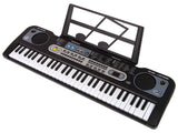 Keyboard för barn med mikrofon, svart 75 cm, ljusande tangenter 3+