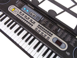 Keyboard för barn med mikrofon, svart 75 cm, ljusande tangenter 3+